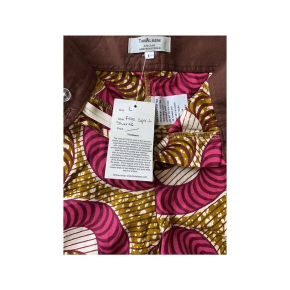 High Waist Women Shorts - Pink and Brown - Picture 9 of 9